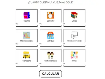 Calculadora de la vuelta al cole Calculadora de la vuelta al cole