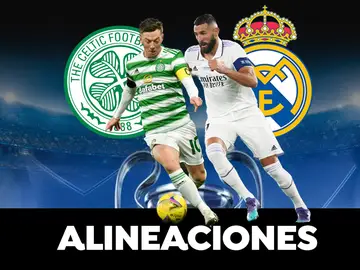 Alineación del Real Madrid en el partido contra el Celtic de Glasgow en la Champions League Alineación del Real Madrid en el partido contra el Celtic de Glasgow en la Champions League