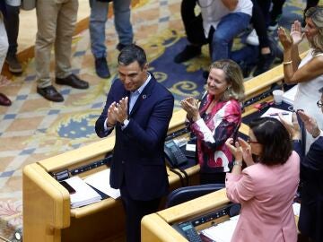 Pedro Sánchez, junto a sus ministros