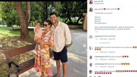 Paula Echevarría y Miguel Torres junto a su hijo en Asturias
