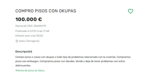 Polémica oferta de venta de pisos Polémica oferta de venta de pisos