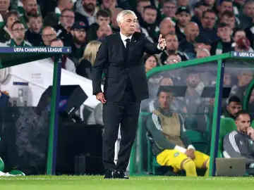 Carlo Ancelotti en el partido del Real Madrid contra el Celtic de Glasgow Carlo Ancelotti en el partido del Real Madrid contra el Celtic de Glasgow