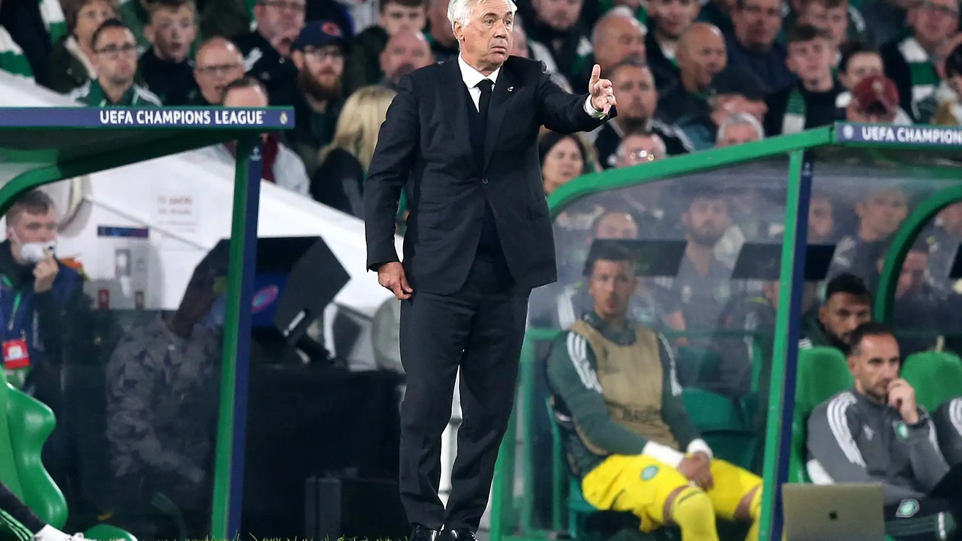Carlo Ancelotti en el partido del Real Madrid contra el Celtic de Glasgow Carlo Ancelotti en el partido del Real Madrid contra el Celtic de Glasgow