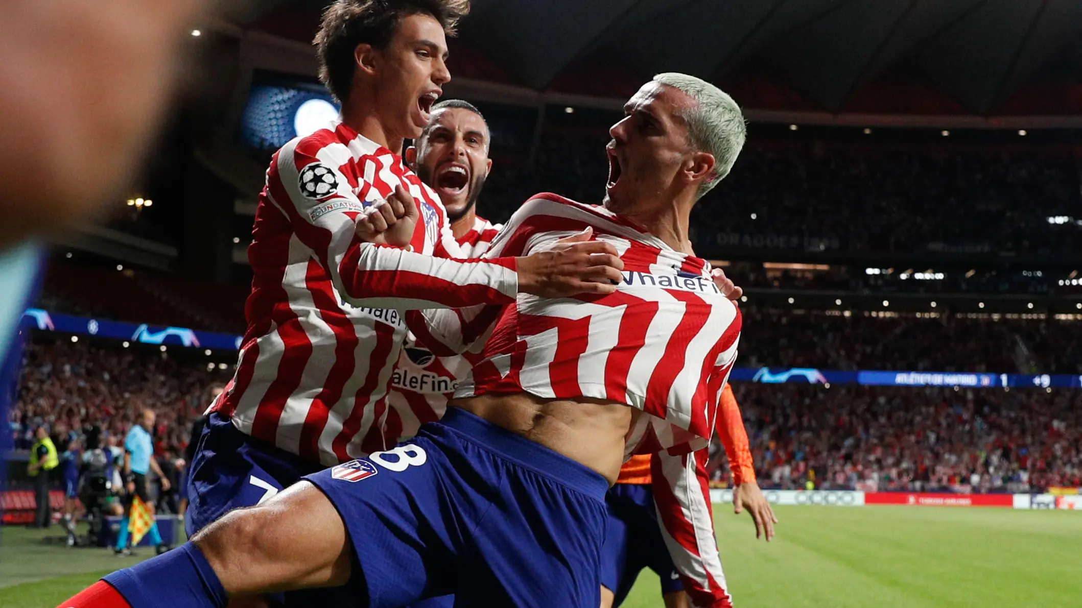 Antoine Griezmann celebra su gol ante el Oporto