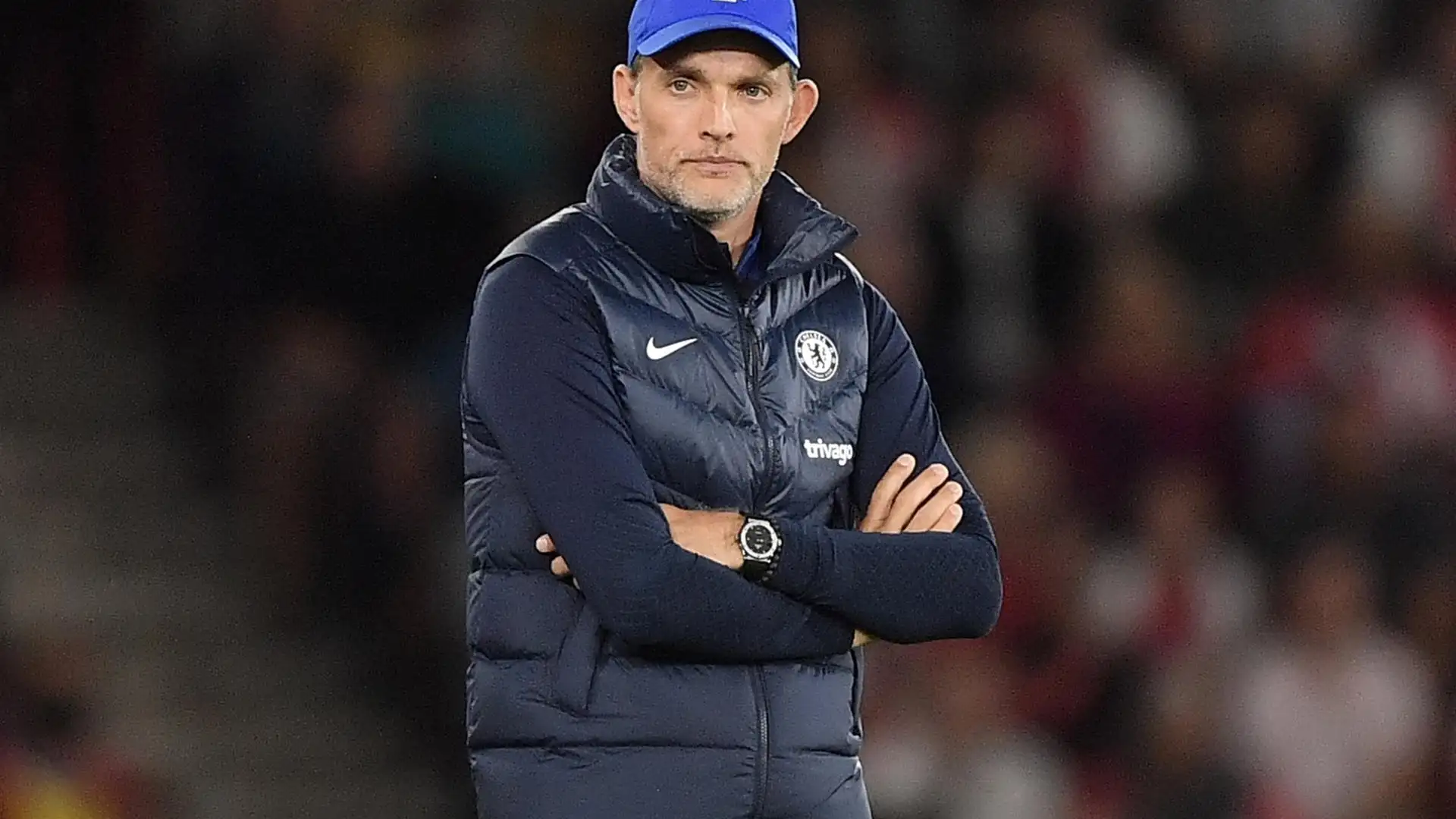 Thomas Tuchel dirigiendo al Chelsea durante un partido