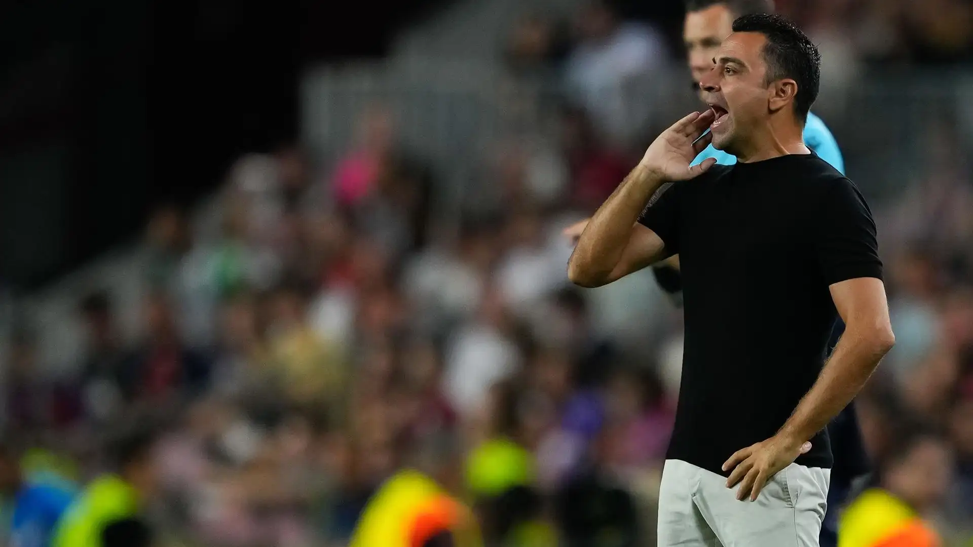 Xavi durante el partido entre Barcelona y Viktoria Plzen Xavi durante el partido entre Barcelona y Viktoria Plzen