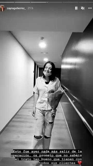 Zayra Gutiérrez, poco tiempo después de ser intervenida Zayra Gutiérrez, poco tiempo después de ser intervenida
