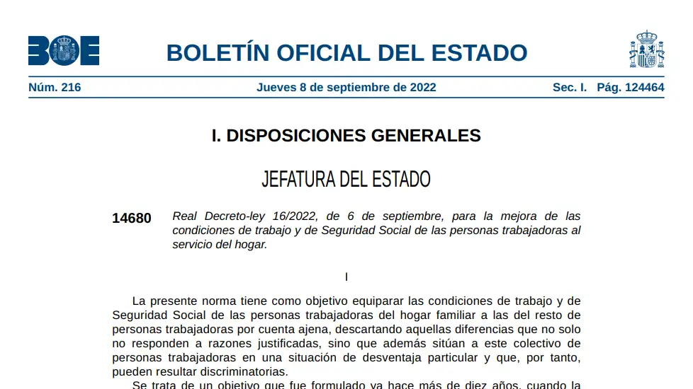 BOE del 8 de septiembre de 2022