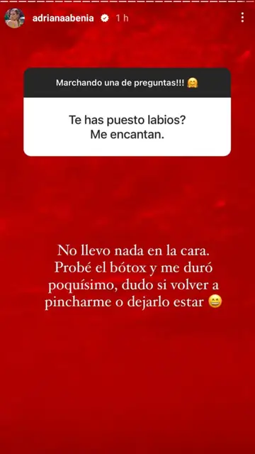 Adriana Abenia confiesa que no se ha retocado los labios Adriana Abenia confiesa que no se ha retocado los labios