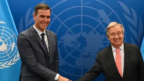 Pedro Sánchez y Antonio Guterres Pedro Sánchez y Antonio Guterres