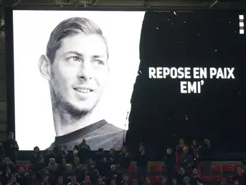 Emiliano Sala, durante un homenaje tras su accidente de avión Emiliano Sala, durante un homenaje tras su accidente de avión