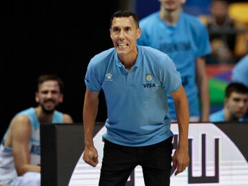 Pablo Prigioni, en un partido de la selección argentina de baloncesto