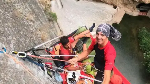 David Palmada Pelut y Alex Pastor en Chulilla David Palmada Pelut y Alex Pastor en Chulilla