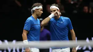 Federer y Nadal en la Laver Cup de 2017 en Praga