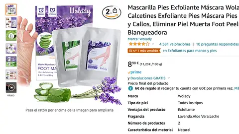 Pack de mascarillas exfoliante de Wolady Pack de mascarillas exfoliante de Wolady