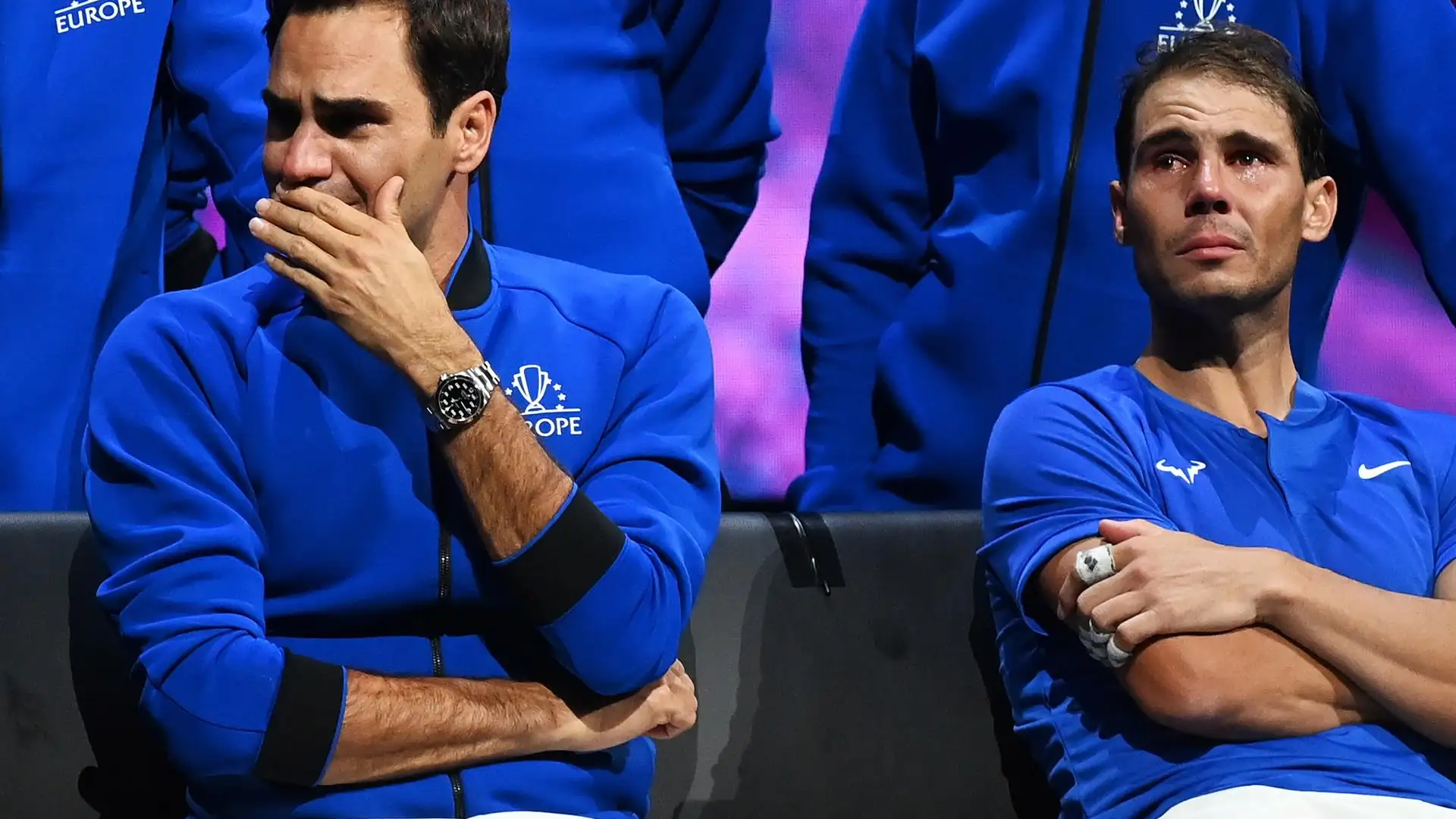 Rafa Nadal y Roger Federer, emocionados en la Laver Cup Rafa Nadal y Roger Federer, emocionados en la Laver Cup
