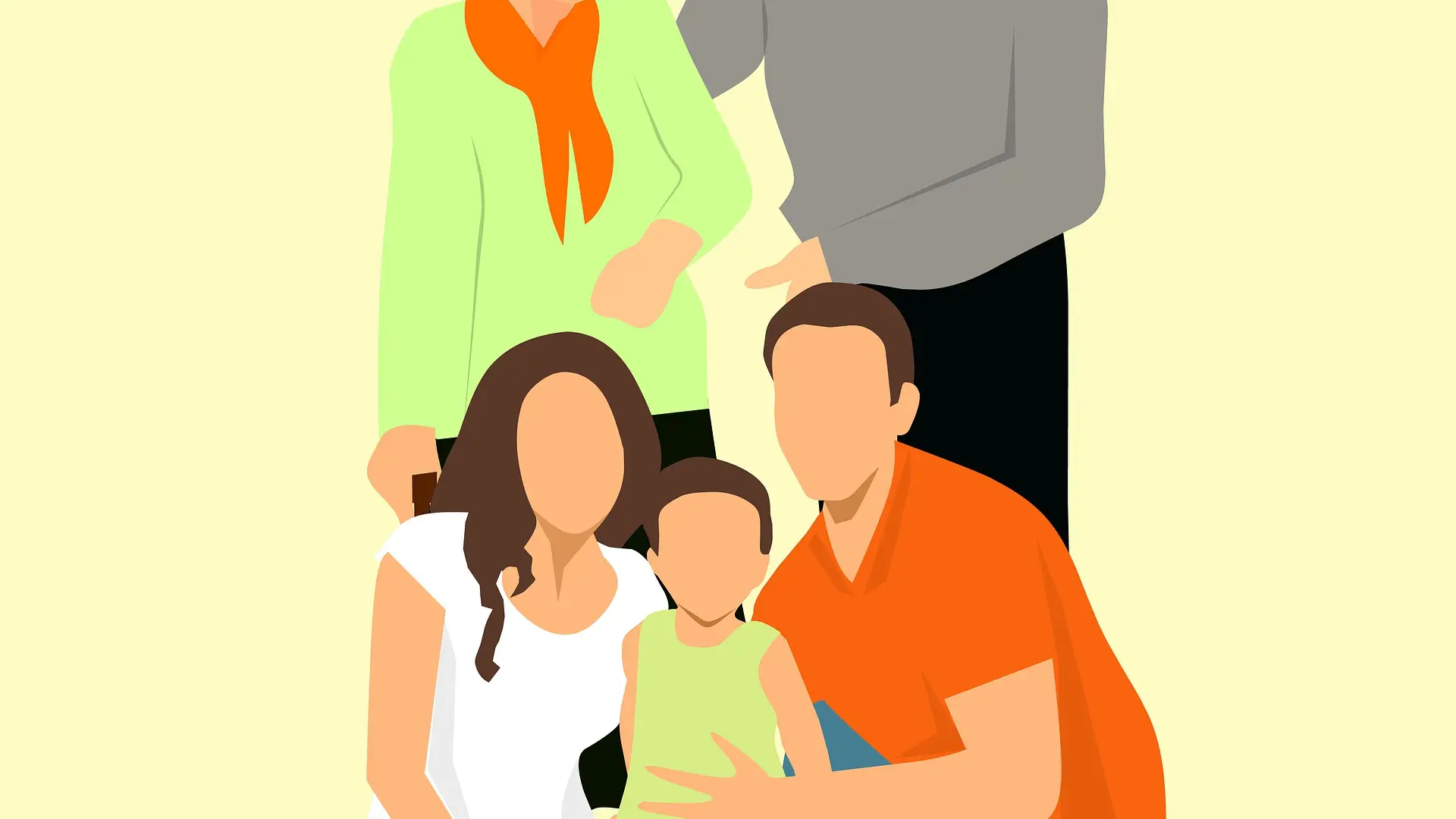 Imagen de una generación de abuelos, hijos y nietos Imagen de una generación de abuelos, hijos y nietos