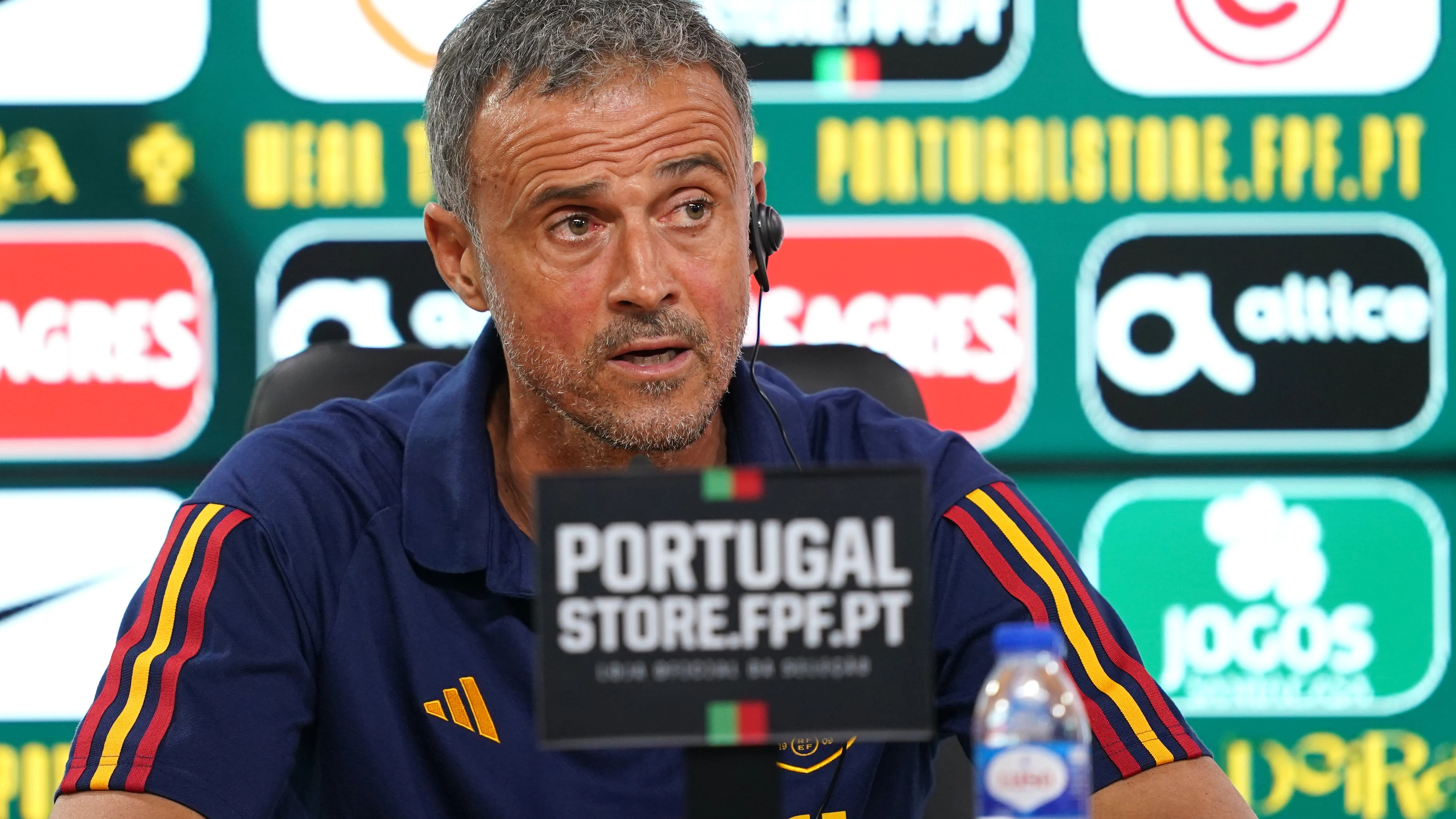 Luis Enrique, en rueda de prensa en Braga (Portugal) Luis Enrique, en rueda de prensa en Braga (Portugal)