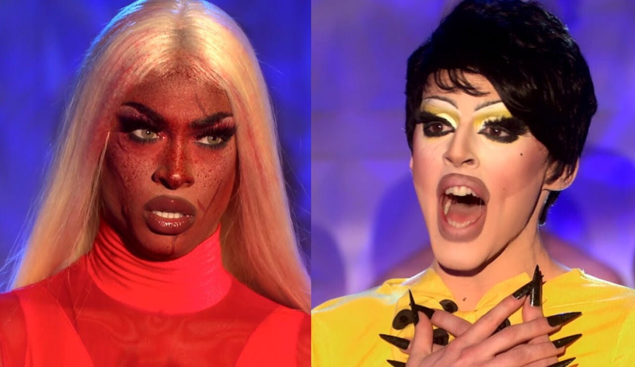 Tayce y Cherry Valentine interpretando 'Memory' en un lip sync en 'RuPaul's Drag Race UK'