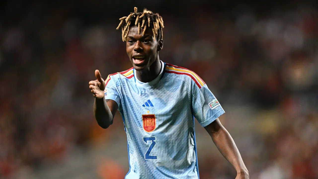 Portugal - Espa&ntilde;a: Nico Williams en el partido de la Nations League