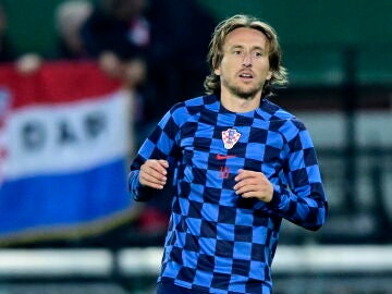 Luka Modric se ejercita antes de un partido de Croacia