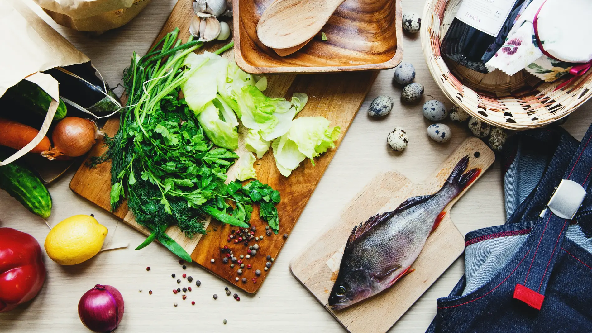 Alimentos en la cocina