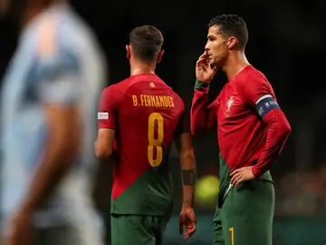 Cristiano Ronaldo, en el partido ante España en Braga Cristiano Ronaldo, en el partido ante España en Braga