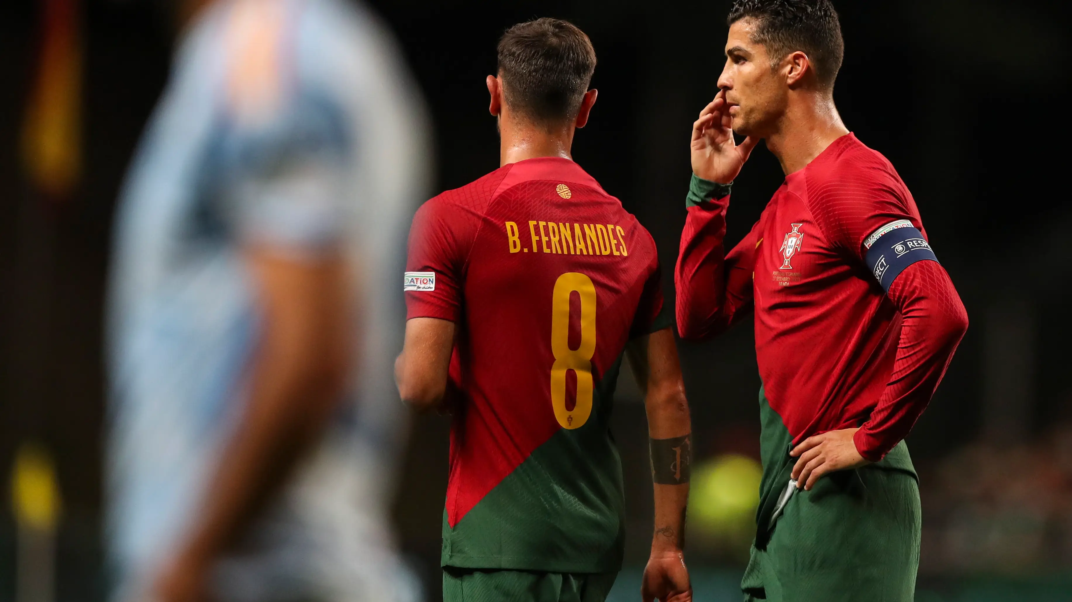 Cristiano Ronaldo, en el partido ante España en Braga Cristiano Ronaldo, en el partido ante España en Braga