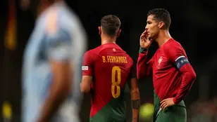Cristiano Ronaldo, en el partido ante España en Braga