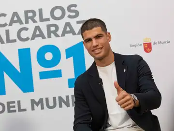 Carlos Alcaraz, durante una rueda de prensa Carlos Alcaraz, durante una rueda de prensa