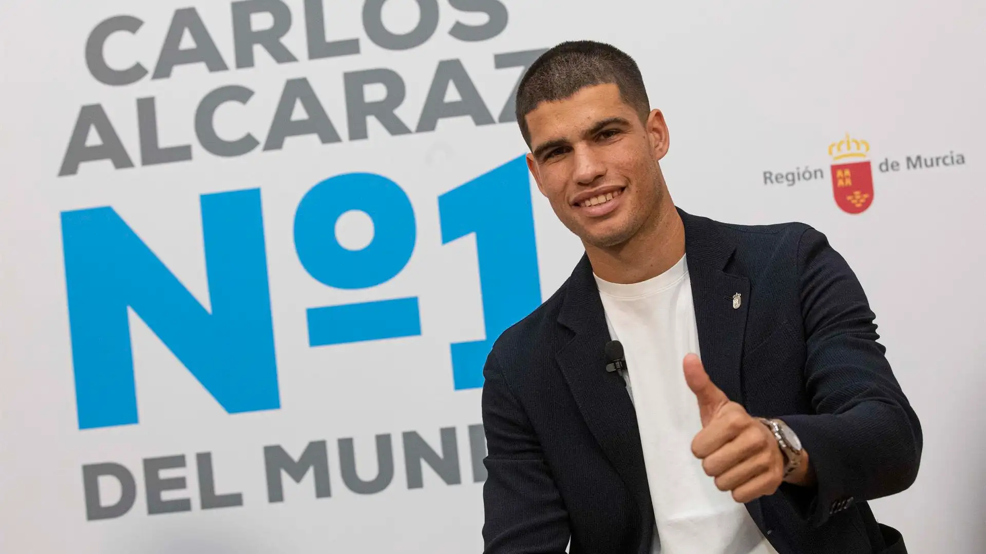 Carlos Alcaraz, durante una rueda de prensa