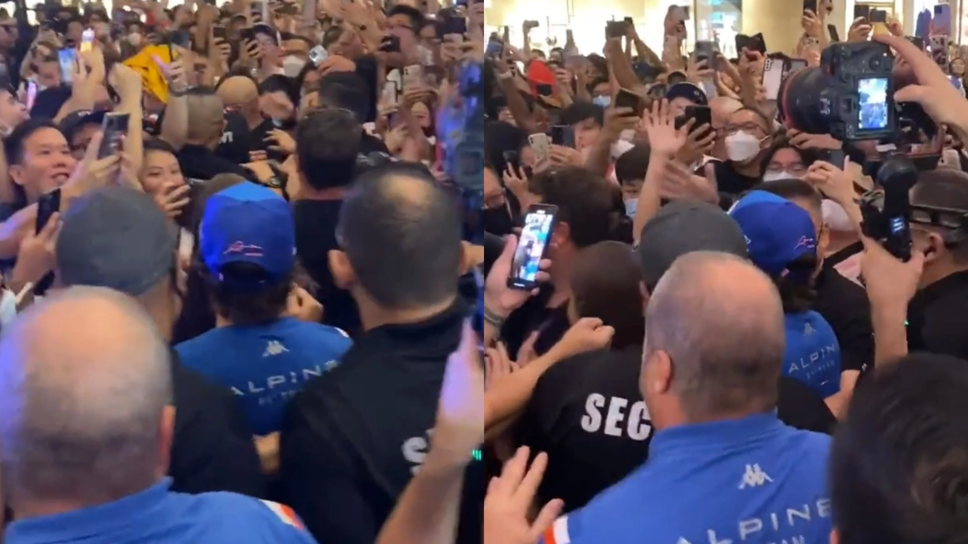 Momento del recibimiento de Fernando Alonso en Singapur Momento del recibimiento de Fernando Alonso en Singapur