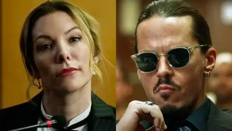 Mark Hapka y Megan Davis en la película de Johnny Depp contra Amber Heard Mark Hapka y Megan Davis en la película de Johnny Depp contra Amber Heard
