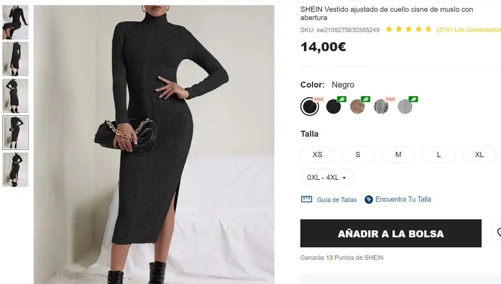 Vestido básico negro