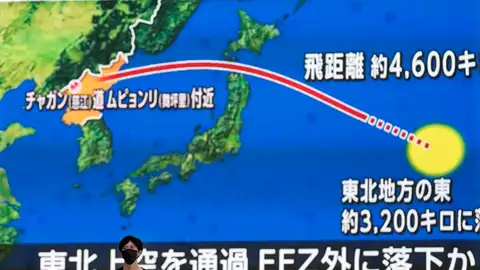 El recorrido del misil lanzado por Corea del Norte El recorrido del misil lanzado por Corea del Norte