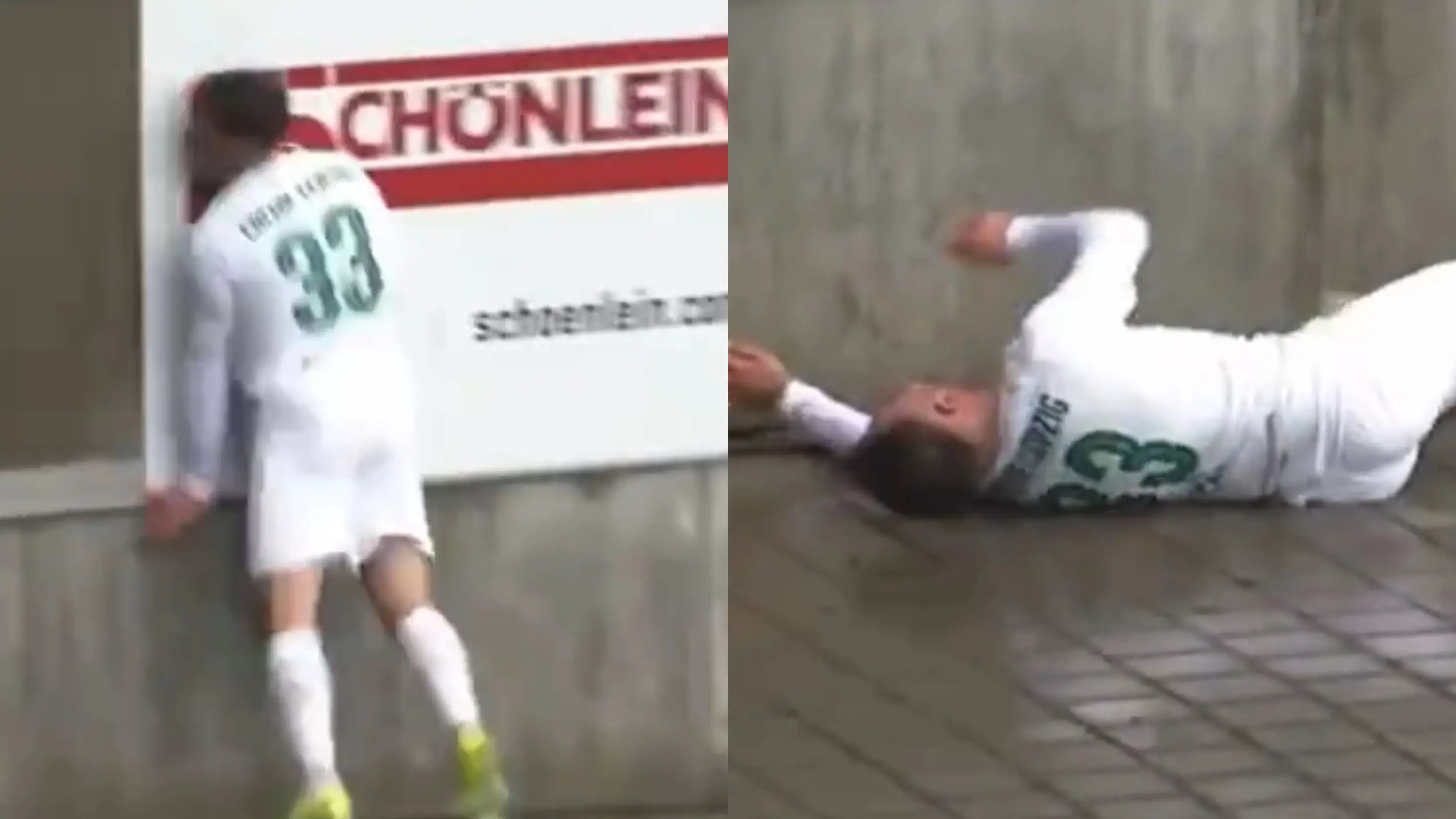 Denis Japel en el momento de chocar contra el muro Denis Japel en el momento de chocar contra el muro