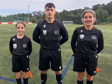 Fabio Crespo, Adriana Gámez y Luján Crespo, familia y trío arbitral