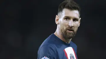 Messi en un partido oficial del PSG