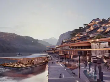 Imagen de Trojena, ubicado en la ciudad futurista de Neom a orillas del mar Rojo Imagen de Trojena, ubicado en la ciudad futurista de Neom a orillas del mar Rojo