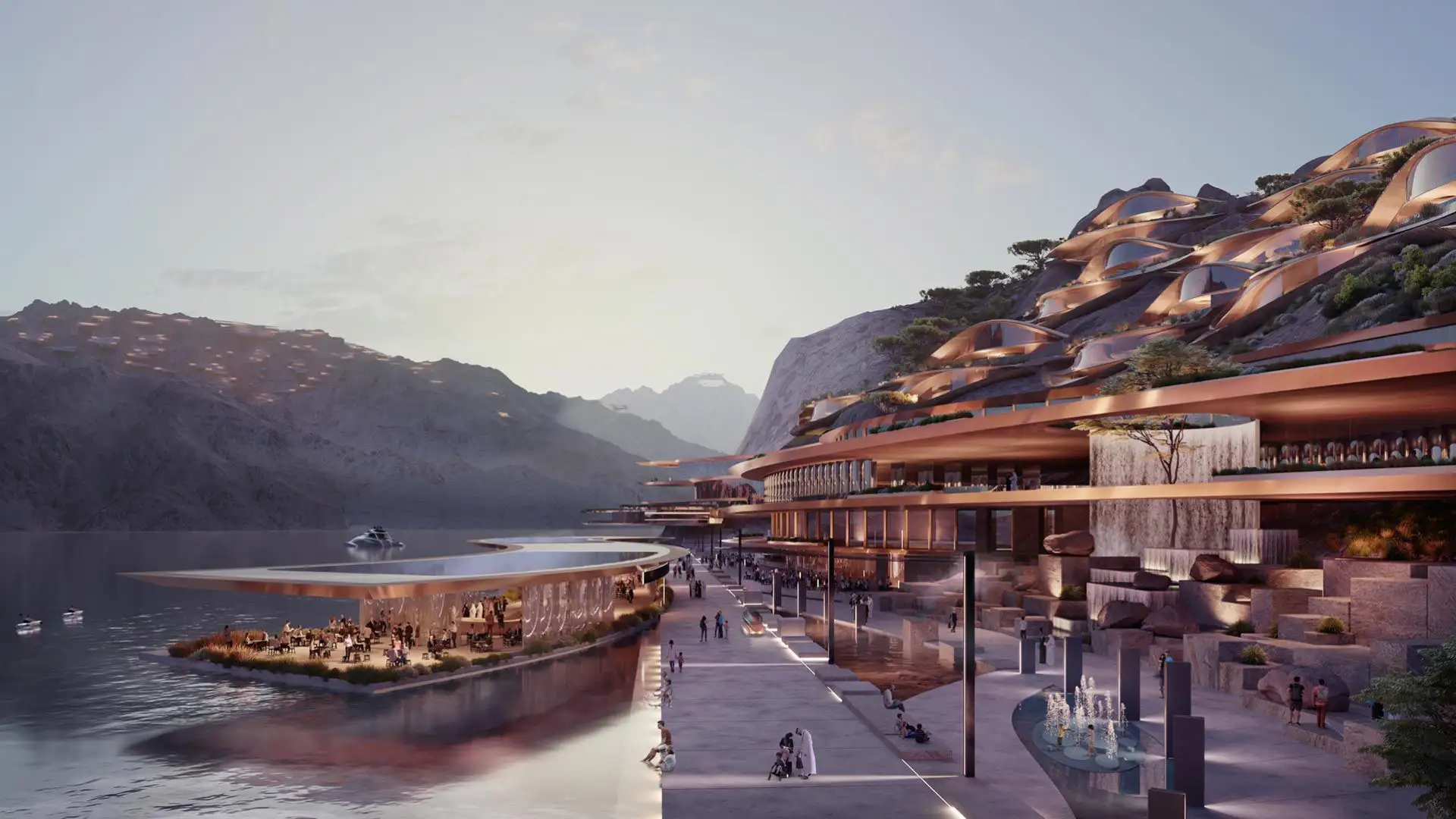 Imagen de Trojena, ubicado en la ciudad futurista de Neom a orillas del mar Rojo Imagen de Trojena, ubicado en la ciudad futurista de Neom a orillas del mar Rojo