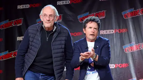 Christopher Lloyd y Michael J. Fox en la Comic-Con Christopher Lloyd y Michael J. Fox en la Comic-Con