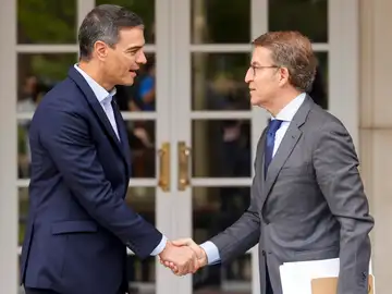 Feijóo y Sánchez en Moncloa Feijóo y Sánchez en Moncloa