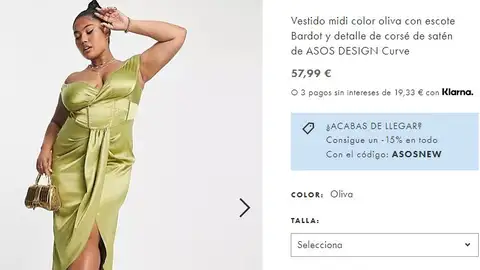 Vestido midi verde oliva de Asos Vestido midi verde oliva de Asos