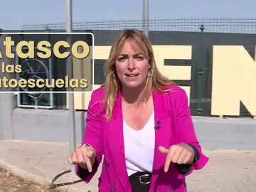 Leire Pérez en el centro de exámenes de Móstoles Leire Pérez en el centro de exámenes de Móstoles