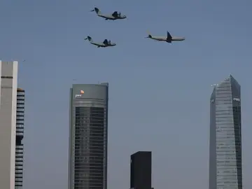 Varios aviones ensayan por el Día de la Hispanidad Varios aviones ensayan por el Día de la Hispanidad