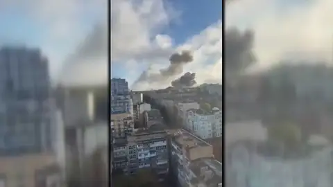 Bombardeos en Kiev, Ucrania Bombardeos en Kiev, Ucrania