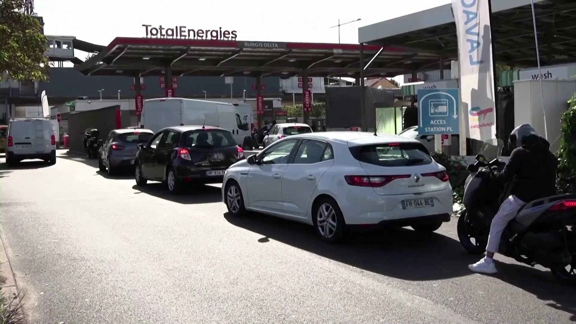 Colas en gasolineras en Francia Francia