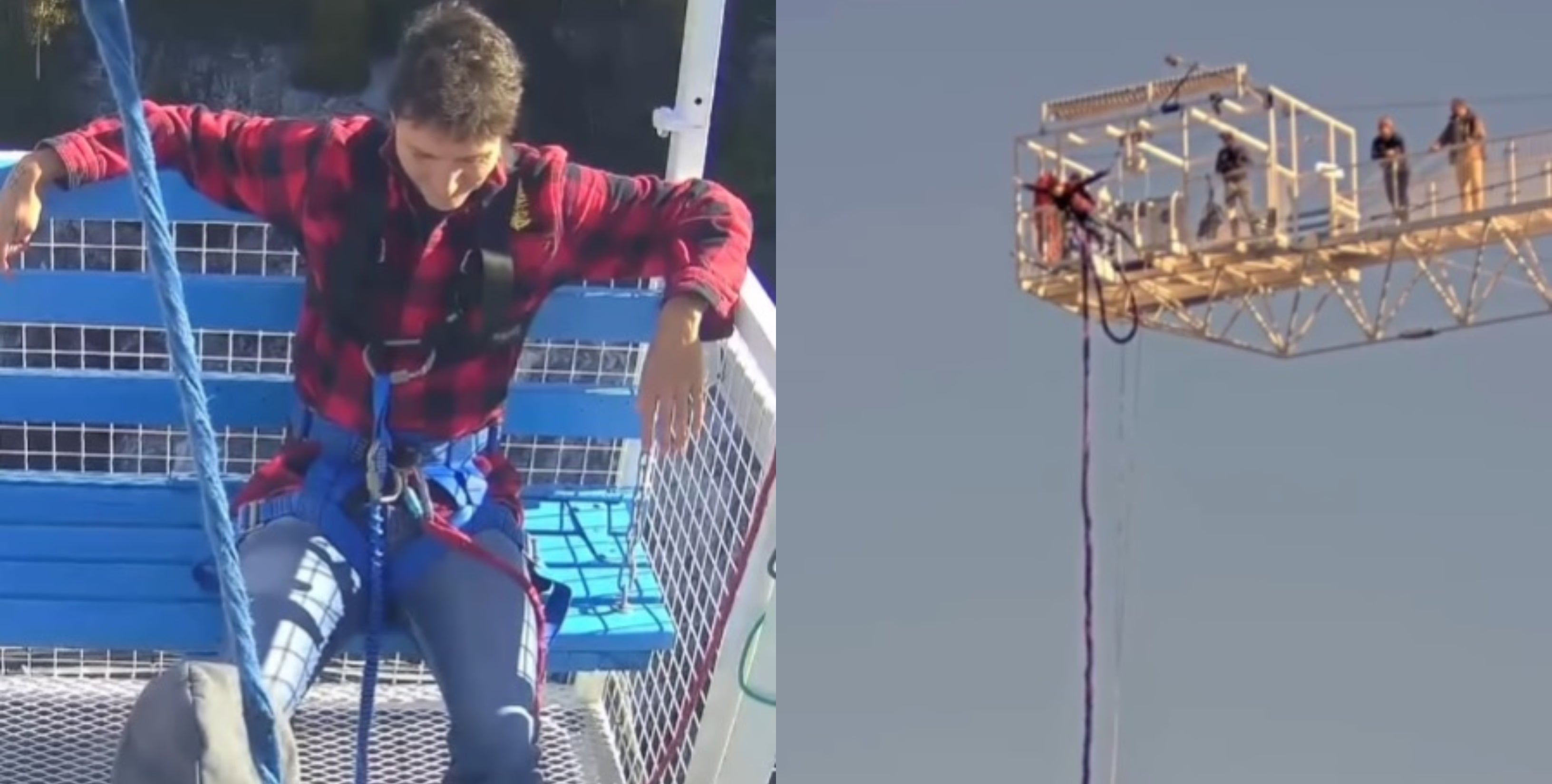 Justin Trudeau, Prime Minister of Canada, rejoices and practices bungee