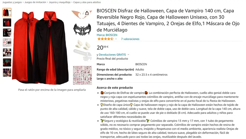 Disfraz de vampira