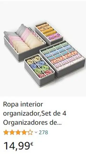 Organizador de ropa interior Organizador de ropa interior